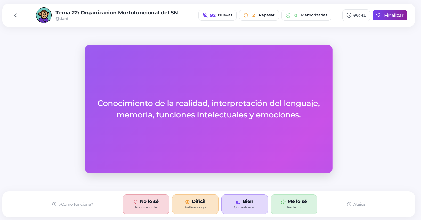 Guía completa de Flashcards en PROXUS